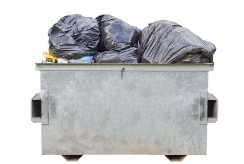 Construction site with waste being removed