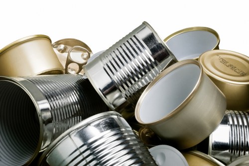 Workers sorting construction waste at a recycling facility